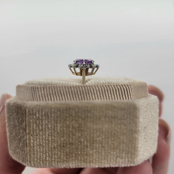 Vintage Amethyst and Diamond 10K Yellow Gold Ring