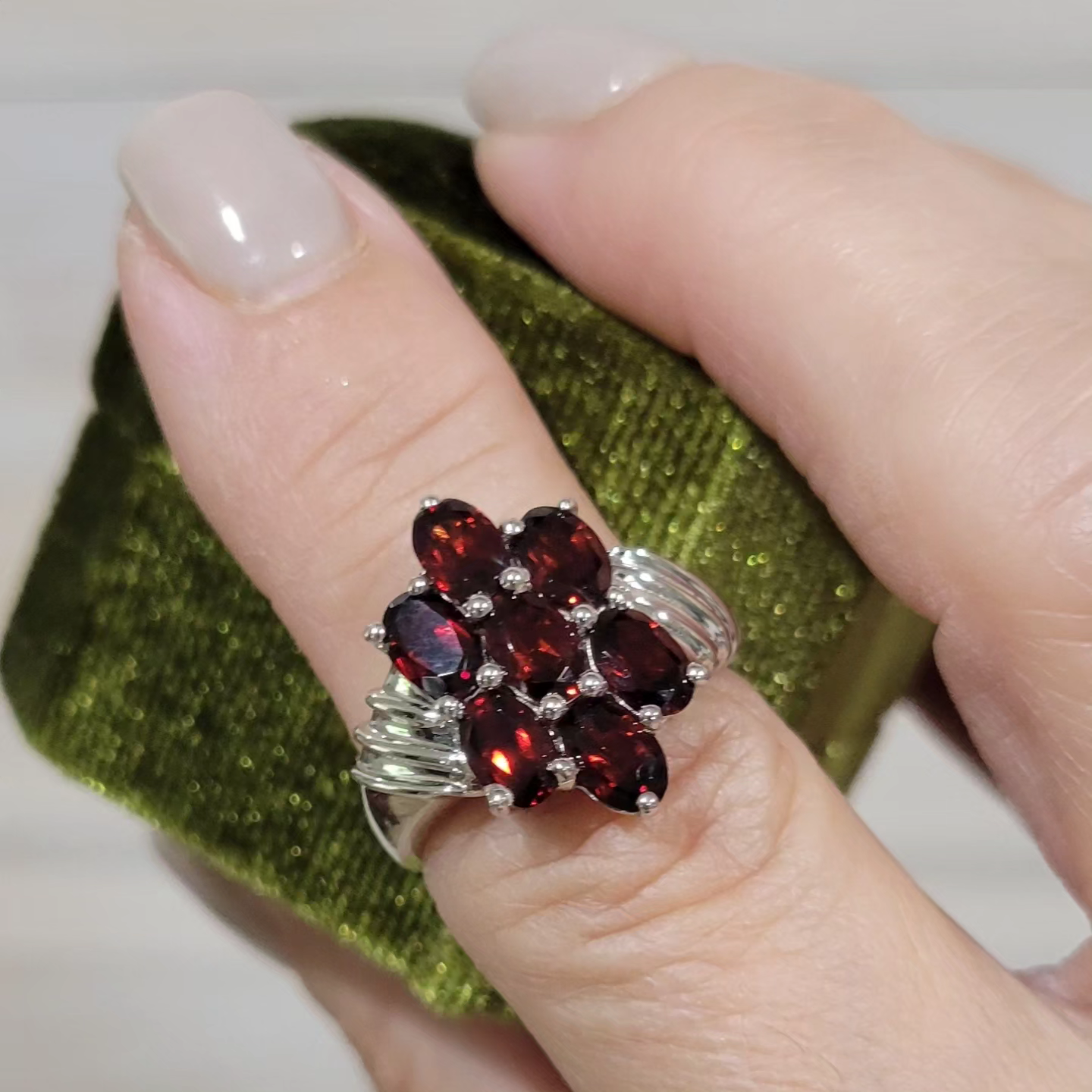 Vintage Garnet Cocktail Ring