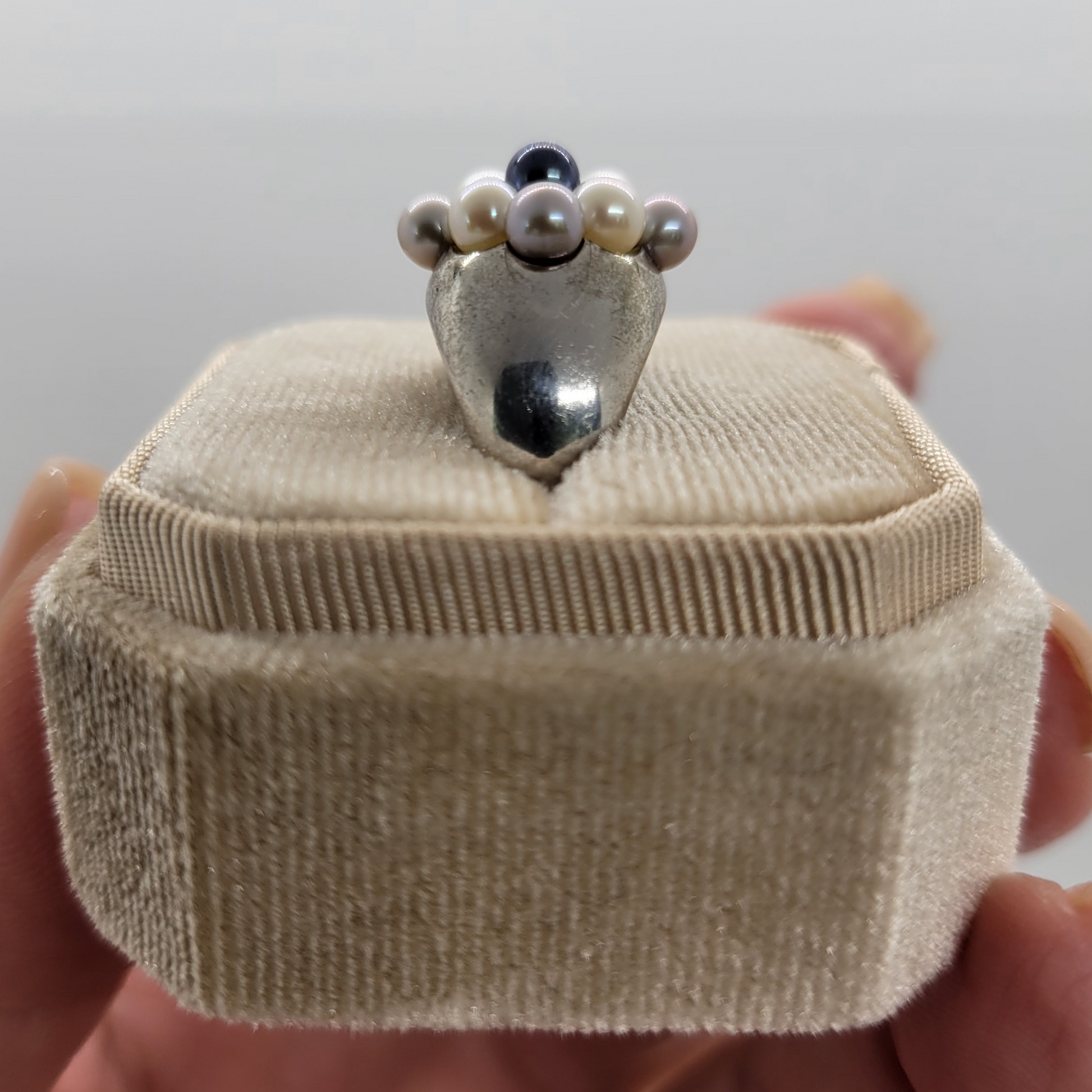 Vintage Pearl Sterling Silver Ring