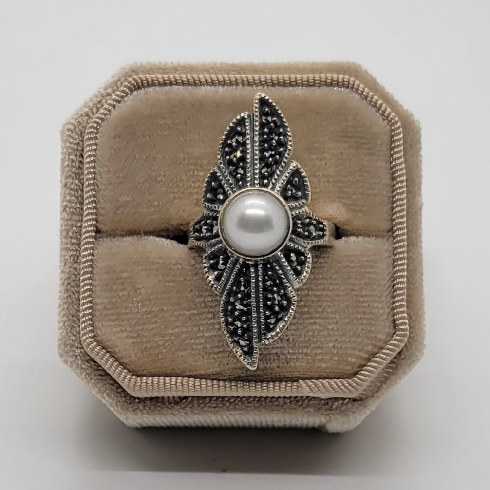 The Timeless Pearl and Marcasite Vintage Ring