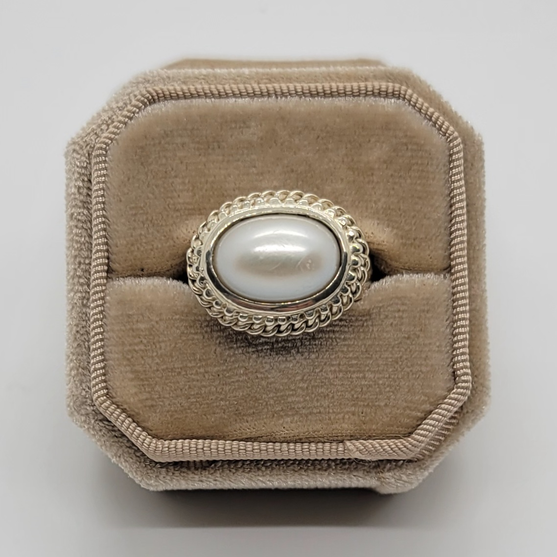 Vintage Pearl Sterling Silver Statement Ring