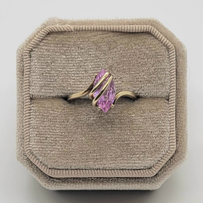 Vintage Pink Topaz 10K Yellow Gold Ring