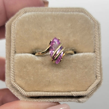 Vintage Pink Topaz 10K Yellow Gold Ring