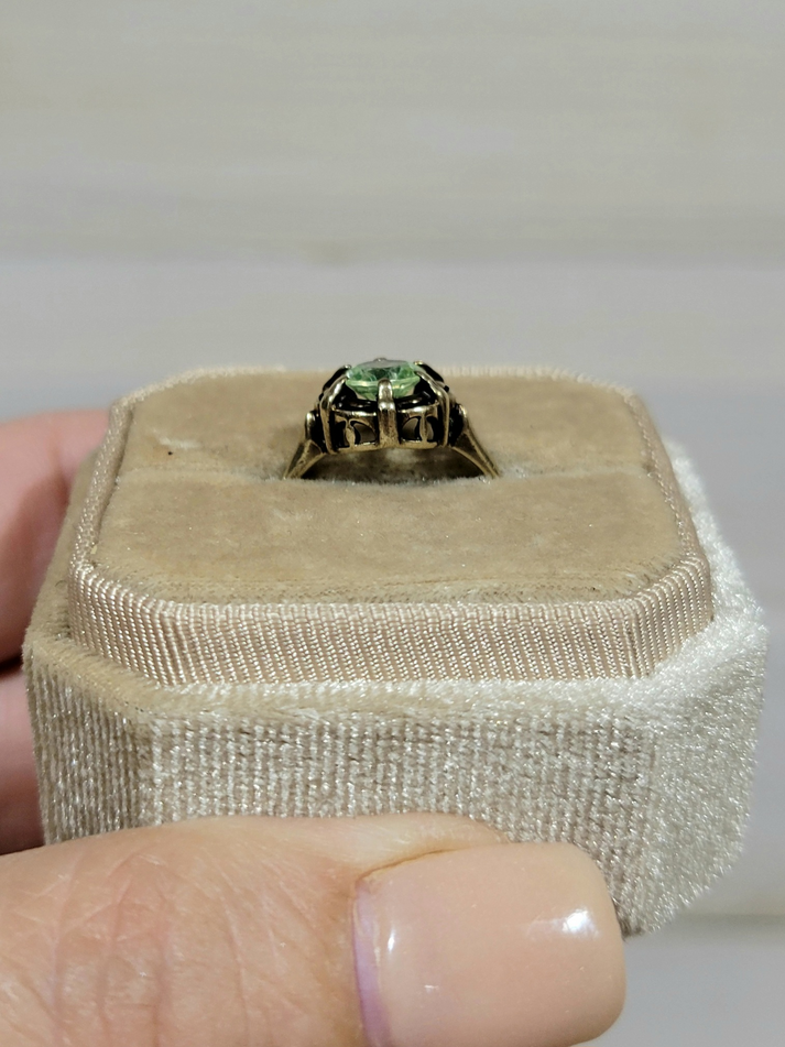 Vintage Prasiolite 10K Yellow Gold Ring