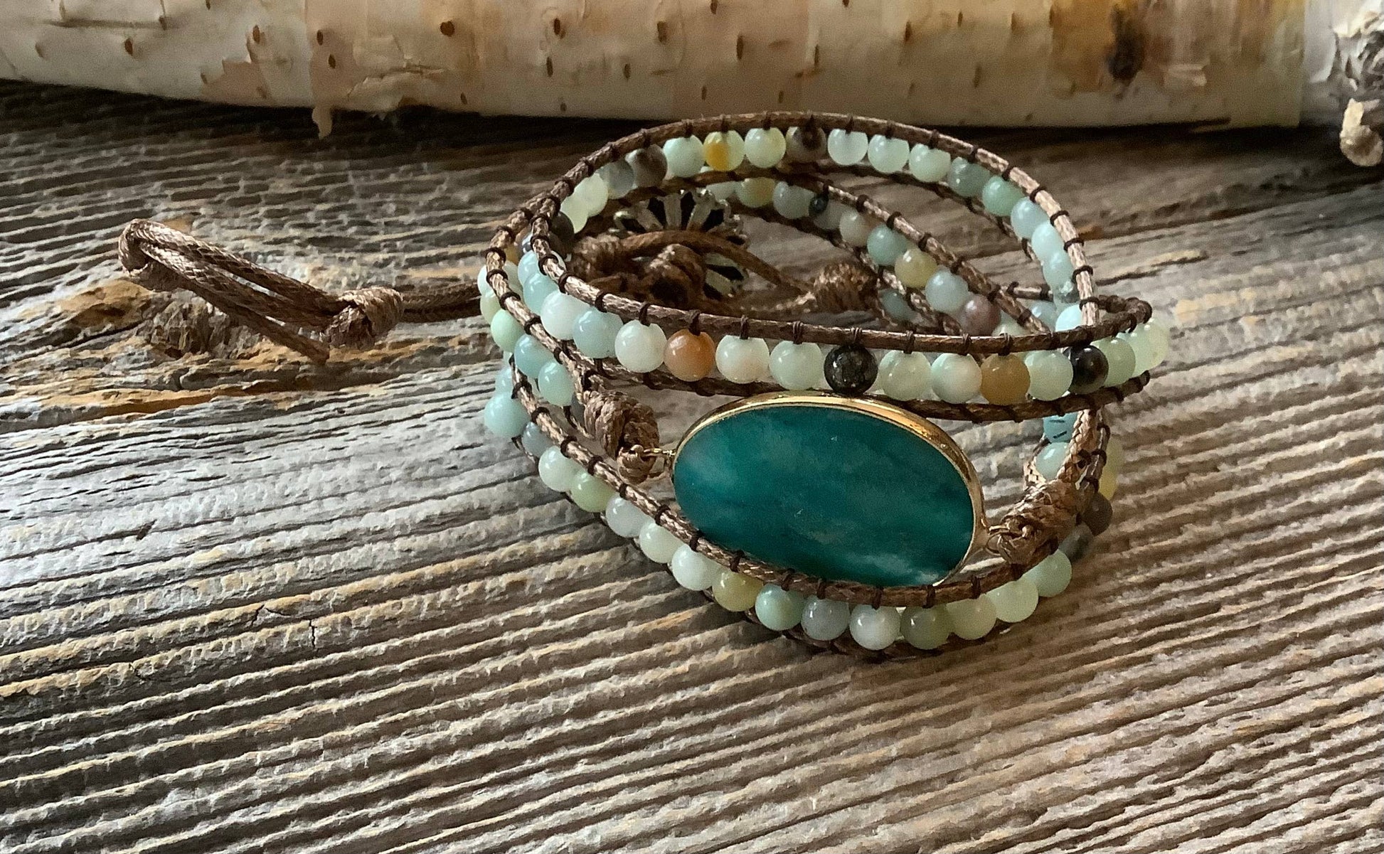 Bracelet, wrap bracelet, aventurine bracelet