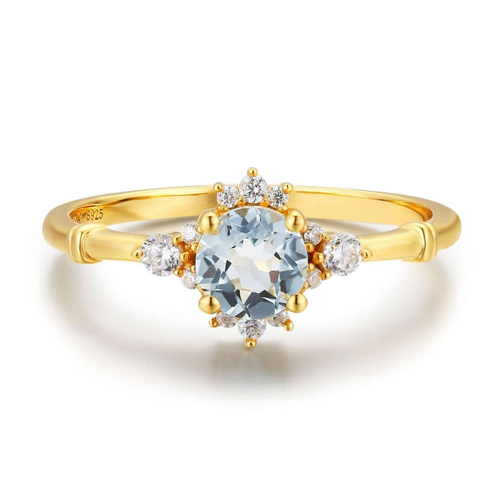 Ocean Rim Aquamarine Ring - 10K/14K Yellow Gold