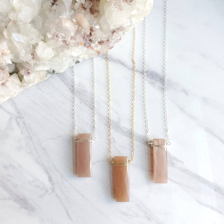 Moonstone Rectangle Necklace